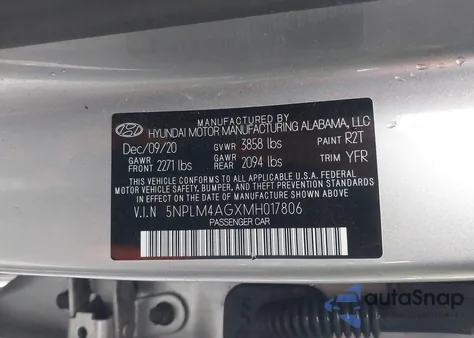 2021 Hyundai Elantra Sel z USA, uszkodzony, nr VIN 5NPLM4AGXMH017806